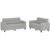 vidaXL Ensemble de canapés 2 pcs coussins gris clair tissu microfibre