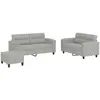 vidaXL Ensemble de canapés 3 pcs coussins gris clair tissu microfibre