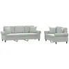 vidaXL Ensemble de canapés 2 pcs avec coussins gris clair velours