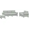 vidaXL Ensemble de canapés 3 pcs avec coussins gris clair velours