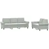 vidaXL Ensemble de canapés 2 pcs avec coussins Gris clair Velours