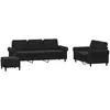 vidaXL Ensemble de canapés 3 pcs avec coussins noir velours