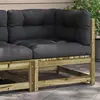 vidaXL Canapé d'angle de jardin avec coussins bois de pin imprégné
