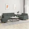 vidaXL Ensemble de canapés 3 pcs avec coussins Gris foncé Tissu