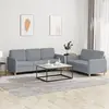 vidaXL Ensemble de canapés 2 pcs avec coussins Gris clair Tissu