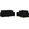 vidaXL Ensemble de canapés 3 pcs avec coussins noir tissu