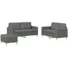 vidaXL Ensemble de canapés 3 pcs avec coussins Gris foncé Tissu