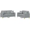 vidaXL Ensemble de canapés 3 pcs avec coussins Gris clair Tissu