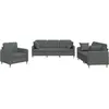 vidaXL Ensemble de canapés 4 pcs avec coussins Gris foncé Tissu