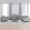 vidaXL Ensemble de canapés 3 pcs avec coussins Gris clair Tissu