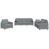 vidaXL Ensemble de canapés 4 pcs avec coussins Gris clair Tissu