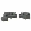 vidaXL Ensemble de canapés 3 pcs coussins gris foncé tissu