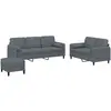 vidaXL Ensemble de canapés 3 pcs avec coussins gris foncé velours