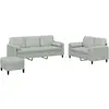 vidaXL Ensemble de canapés 3 pcs avec coussins gris clair velours