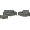 vidaXL Ensemble de canapés 2 pcs avec coussins Gris foncé Tissu