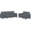 vidaXL Ensemble de canapés 2 pcs avec coussins gris foncé velours