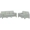 vidaXL Ensemble de canapés 2 pcs avec coussins gris clair velours