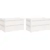 vidaXL Jardinières 2 pcs blanc bois de pin massif