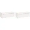 vidaXL Jardinières 2 pcs blanc bois de pin massif