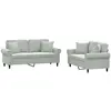 vidaXL Ensemble de canapés 2 pcs avec coussins gris clair velours