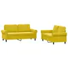 vidaXL Ensemble de canapés 2 pcs avec coussins Jaune Velours