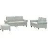vidaXL Ensemble de canapés 3 pcs avec coussins Gris clair Velours