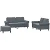 vidaXL Ensemble de canapés 3 pcs avec coussins Gris foncé Velours