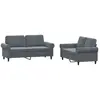 vidaXL Ensemble de canapés 2 pcs avec coussins Gris foncé Velours