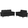 vidaXL Ensemble de canapés 2 pcs avec coussins Noir Similicuir