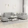 vidaXL Ensemble de canapés 3 pcs coussins Gris clair Tissu microfibre