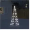 vidaXL Arbre de Noël lumineux sur mât de drapeau 200 LED blanc 180 cm