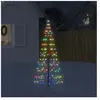 vidaXL Arbre de Noël lumineux sur mât de drapeau 200 LED coloré 180 cm