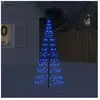 vidaXL Arbre de Noël lumineux sur mât de drapeau 200 LED bleu 180 cm
