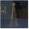 vidaXL Arbre de Noël lumineux avec piquets 220 LED blanc chaud 180 cm