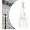 vidaXL Arbre de Noël lumineux avec piquets 220 LED coloré 180 cm