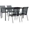 vidaXL Ensemble à manger de jardin 5 pcs noir textilène et acier