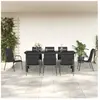 vidaXL Ensemble à manger de jardin 9 pcs noir textilène et acier