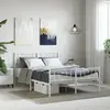 vidaXL Cadre de lit métal avec tête de lit/pied de lit blanc 160x200cm