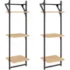 vidaXL Étagères murales à 3 niveaux avec barres 2 pcs chêne sonoma