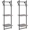 vidaXL Étagères murales à 3 niveaux avec barres 2 pcs sonoma gris