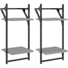 vidaXL Étagères murales à 2 niveaux avec barres 2 pcs sonoma gris