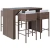 vidaXL Ensemble de bar de jardin avec coussins 5 pcs marron poly rotin