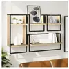 vidaXL Ensemble d'étagères murales avec barres 4 pcs chêne sonoma