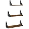vidaXL Ensemble d'étagères murales 3 pcs chêne fumé bois d'ingénierie