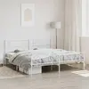 vidaXL Cadre de lit métal avec tête de lit/pied de lit blanc 193x203cm