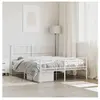 vidaXL Cadre de lit métal avec tête de lit/pied de lit blanc 140x190cm