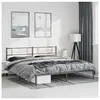 vidaXL Cadre de lit métal avec tête de lit noir 193x203 cm