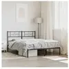 vidaXL Cadre de lit métal avec tête de lit noir 140x190 cm