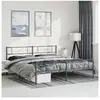 vidaXL Cadre de lit métal avec tête de lit/pied de lit noir 183x213 cm