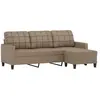 vidaXL Canapé à 3 places avec repose-pieds Cappuccino 180cm Similicuir
